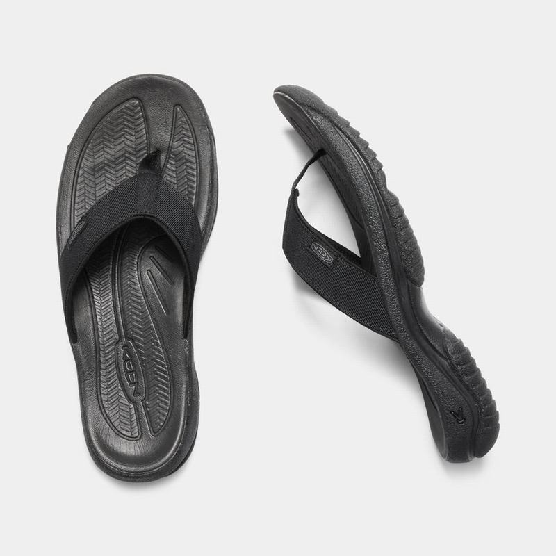 Cheap Keen Kona Flip II Mens Flip Flops Black/Grey (5349-TWEHZ)